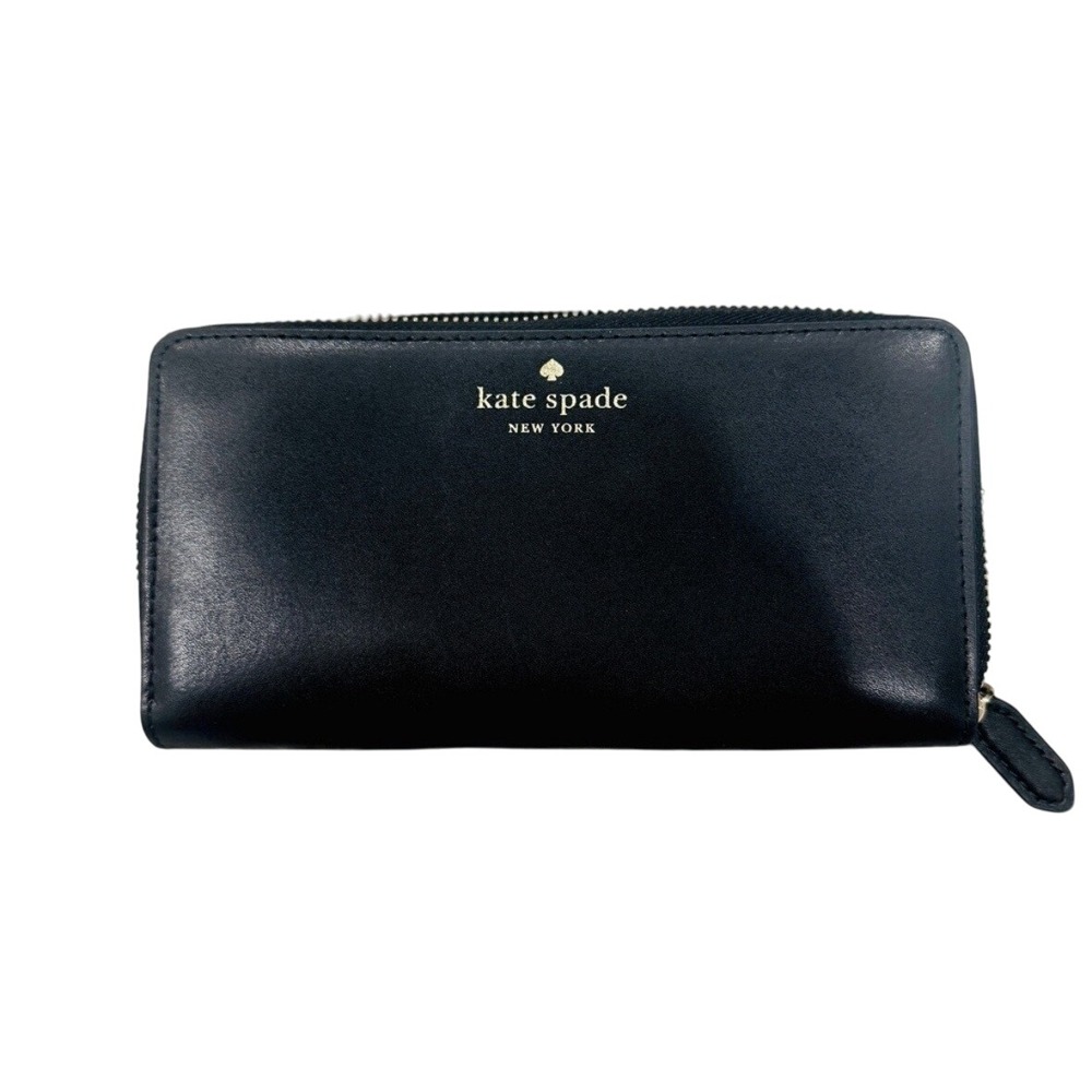 Kate Spade‎ New York Black Leather Zip Around Wallet Card Holder